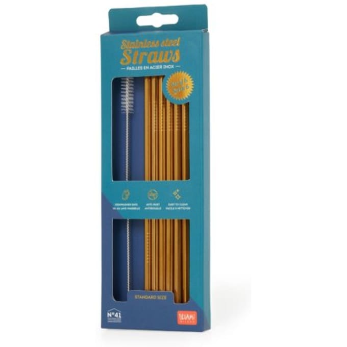 Legami rvs rietjes, formaat 25 cm., set à 6 stuks