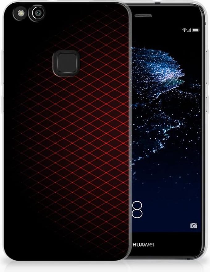Huawei P10 Lite TPU bumper Geruit Rood