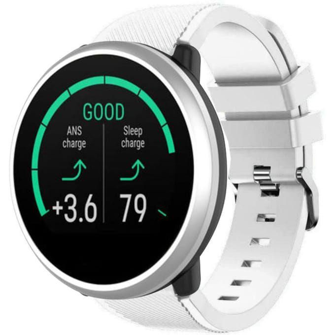 Polar Unite twill siliconen band (wit)