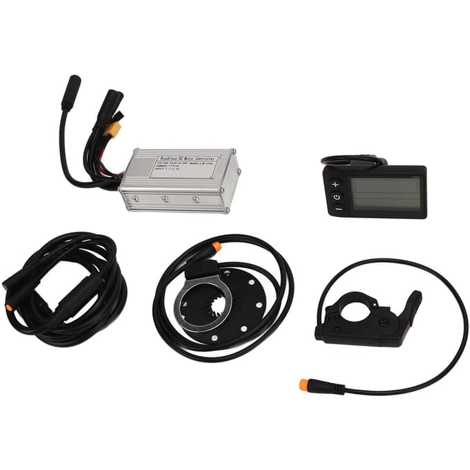 DC24V 36V 48V Elektrische Fiets Conversie Kit met 17A 3 Modi Borstelloze Controller S866 Paneel Elektrische Fiets Duim gray