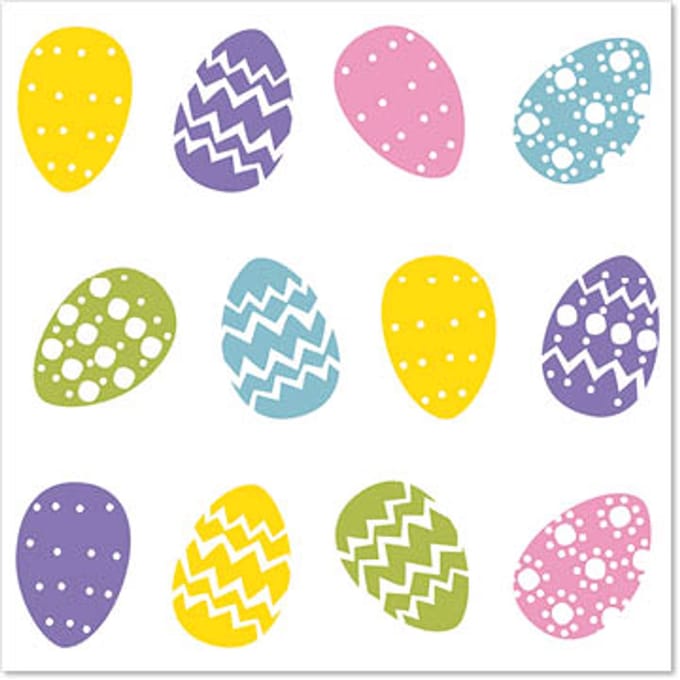 12x 50 Servetten 3-laags 1/4 vouw 25 cm x 25 cm Coloured Eggs
