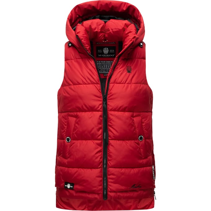 Marikoo dames gewatteerd vest – Zarinaa, licht met afneembare capuchon