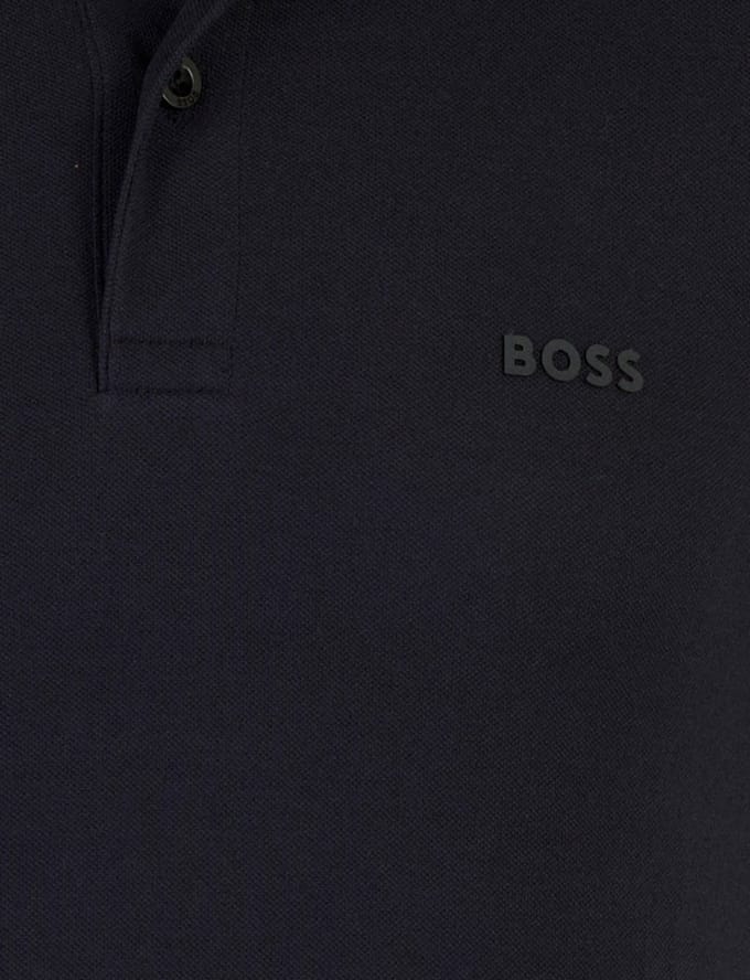 Polo BOSS green donkerblauw 2-knoops pique