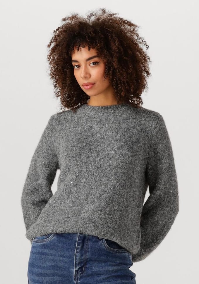 Object Objnan L/s Los Knit Pullover 141 Div Truien & vesten Dames - Sweater - Hoodie - Vest- Grijs - Maat XL