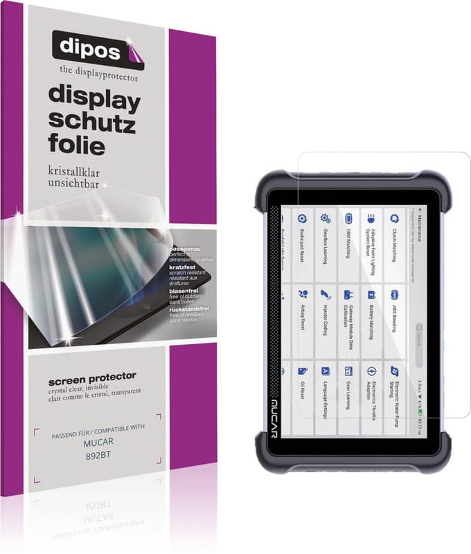 dipos – 2x Beschermfolie geschikt voor MUCAR 892BT | Krasbestendige & heldere Screenprotector Ultra-Thin