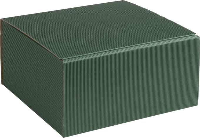 Geschenkdoos ribbelkarton 20x19x10cm DONKERGROEN (35 stuks)