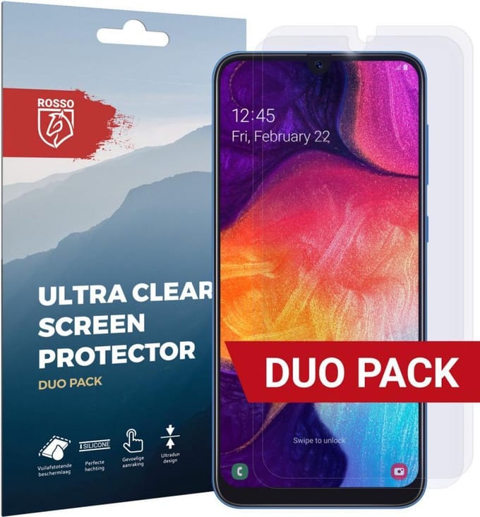 Rosso Ultra Clear Duo Pack Screenprotector Geschikt voor Samsung Galaxy A50 / M21