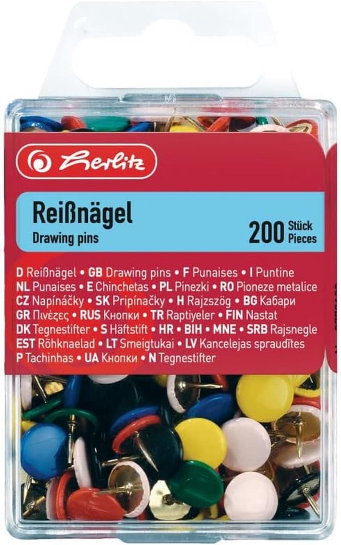 Gekleurde Duimspijkers 200 stuks - Assortiment Prikspelden voor Prikbord