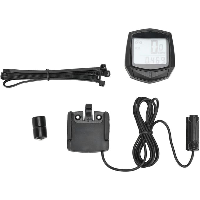 Fietscomputer SD 581 Bekabelde Fietscomputer Mountainbike Kilometerteller Engelse Snelheidsmeter black
