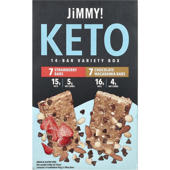Jimmy !, Be Lean, barre bienfaits, barre protéinée, boîte variété, 14 barres, 45 g (1.59 oz) chaque