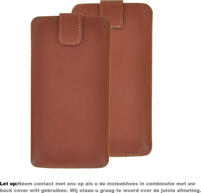 Hoesje iPhone 11 - Echt Leer - insteek hoesje cover Cognac Bruin