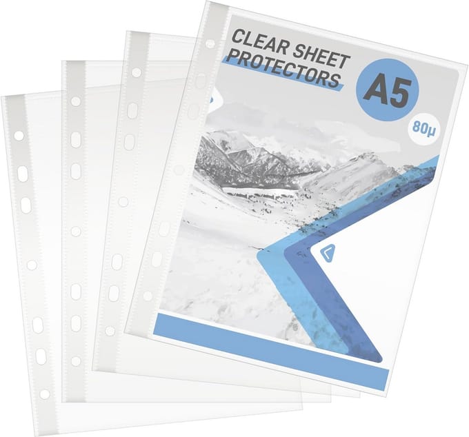 Geperforeerde Hoezen - Plastic Mappen - Papier Beschermen - Extra Sterk - 60 Stuks - Transparant