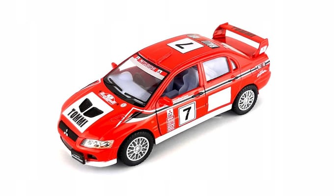 Kinsmart Mitsubishi Lancer Evolution VII WRC Modelauto Rood