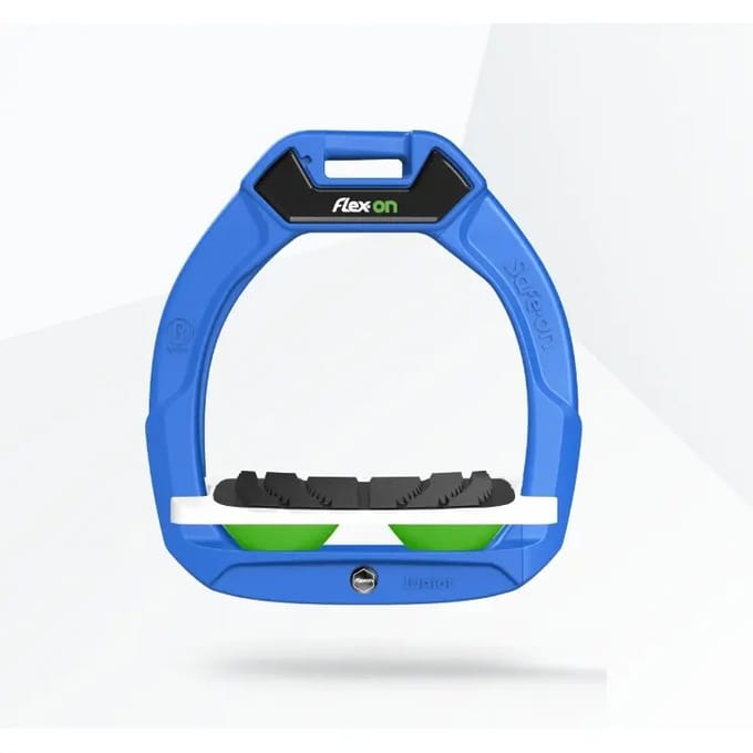 Veiligheidsstijgbeugels met schuine grip Blauw/Wit/Groen kind Flex-On Safe-On