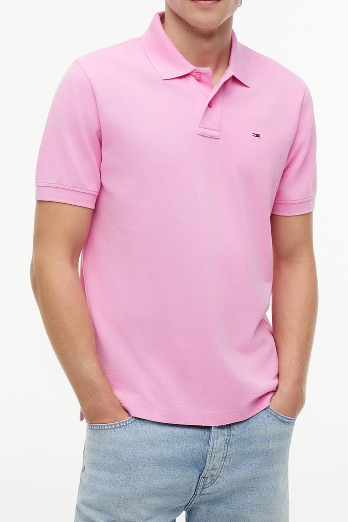 Tommy Hilfiger Regular Classic Flag Pink Daisy Größe: M | Poloshirts Outlet | Herren | Rosa