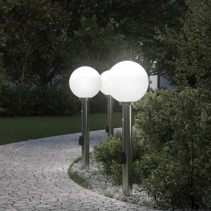 vidaXL Bolderverlichting met sensor en stopcontact 3 stuks 80 cm
