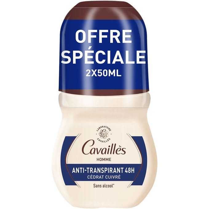 Rogé Cavaillès Absorb+ 48H Man Anti-transpirant Roll-On Set van 2 x 50 ml