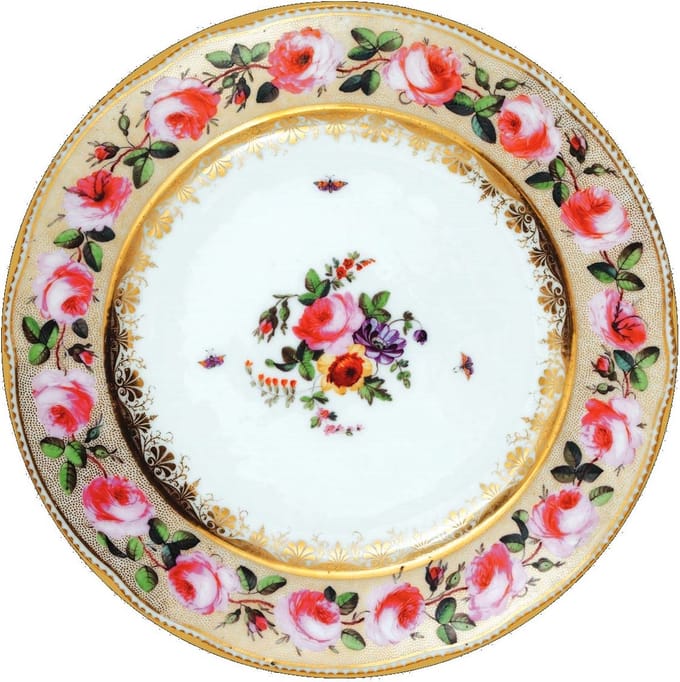 Bord metaal Pink roses Ø26cm