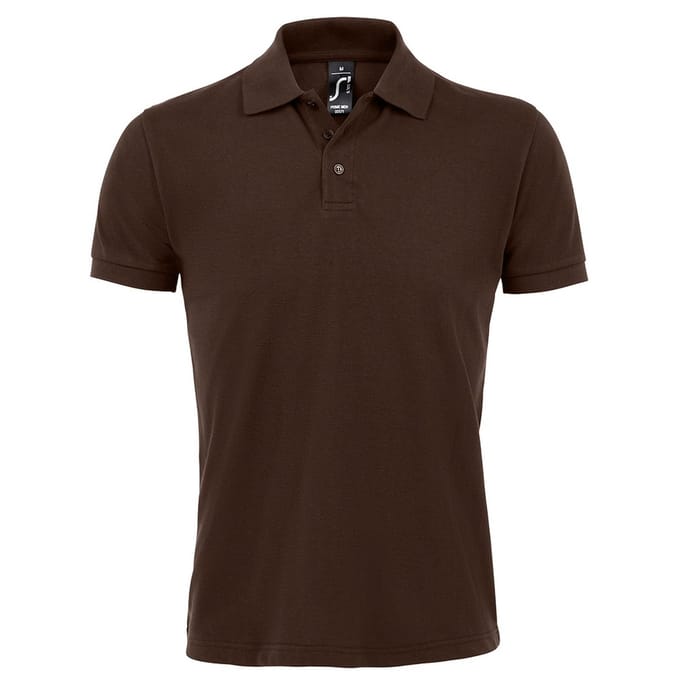 SOLS Heren Prime Pique Poloshirt met korte mouwen (Chocolade)