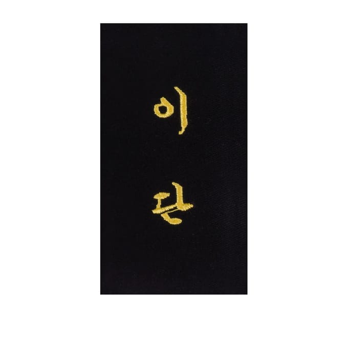 Borduurwerk op riem "2e dan" in het Koreaans Kwon