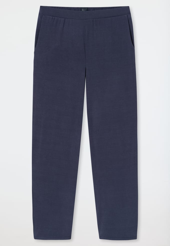 Langere loungebroek van modalvezel, Marlene-model, blauw - Mix+ Relax 34
