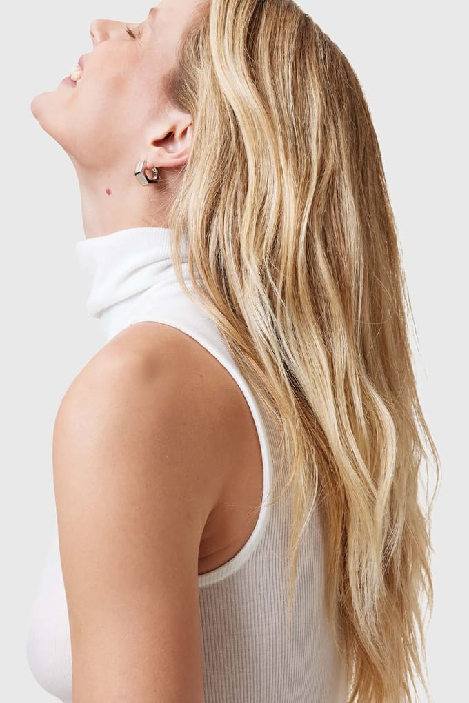 AllSaints Bec Roll Neck Tank Optic White Größe: 8 | Tanktops Outlet | Damen | Weiß