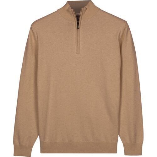 Baileys – Heren Trui – Half Zip Pullover – Pima Katoen - Sand – 618400-835