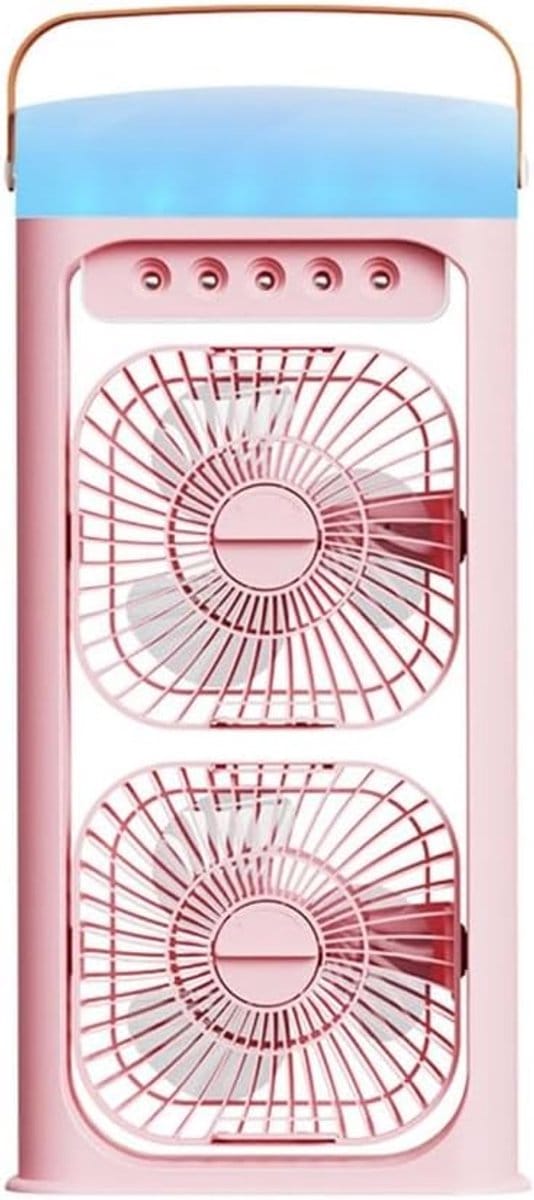 VHV - Luchtkoeler Draagbaar - Ventilator met IJscompartiment - 720° Verstelbaar - Bureau/Woonkamer - roze