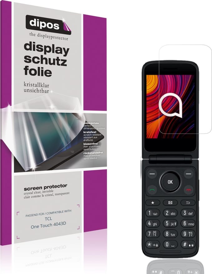 dipos – 4x Beschermfolie geschikt voor TCL One Touch 4043D | Krasbestendige & heldere Screenprotector Ultra-Thin