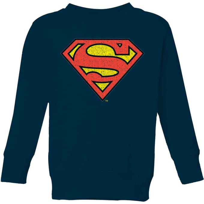Official Superman Crackle Logo Kids' Sweatshirt - Navy - 110/116 (5-6 jaar)
