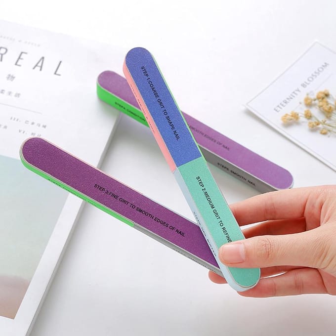 Nagelvijl Schuurblok Manicure Pedicure Zeszijdig Polijst Buffing Tool white