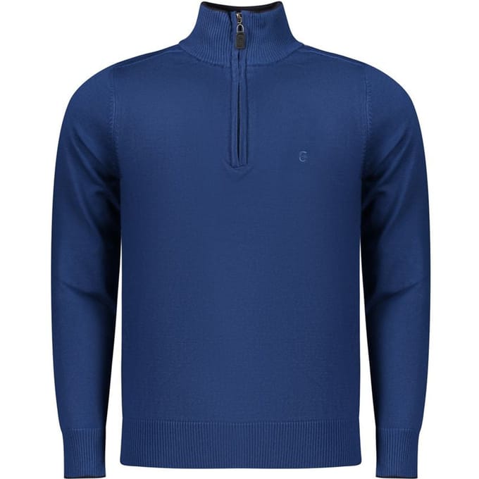 Coveri Bewegende Blauwe Viscose Heren Trui