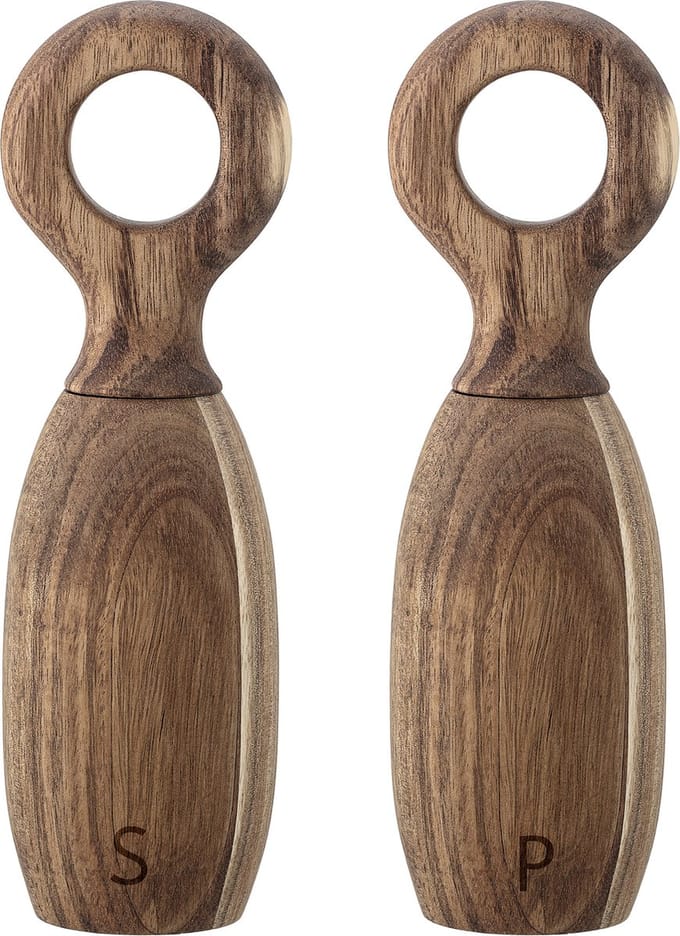 Bloomingville - Zout -en Pepermolen - Beige - Acacia - Set van 2