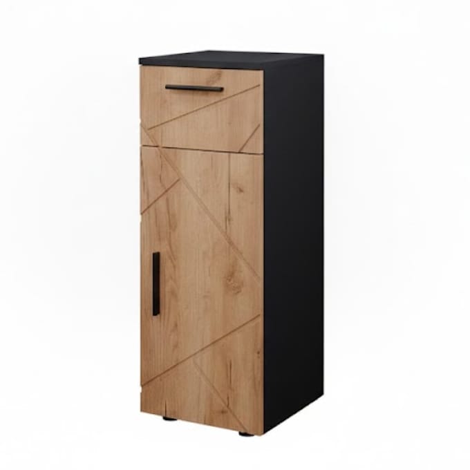 Vicco Irma Halfhoge kast – 30 x 81 cm Eik goud/antraciet