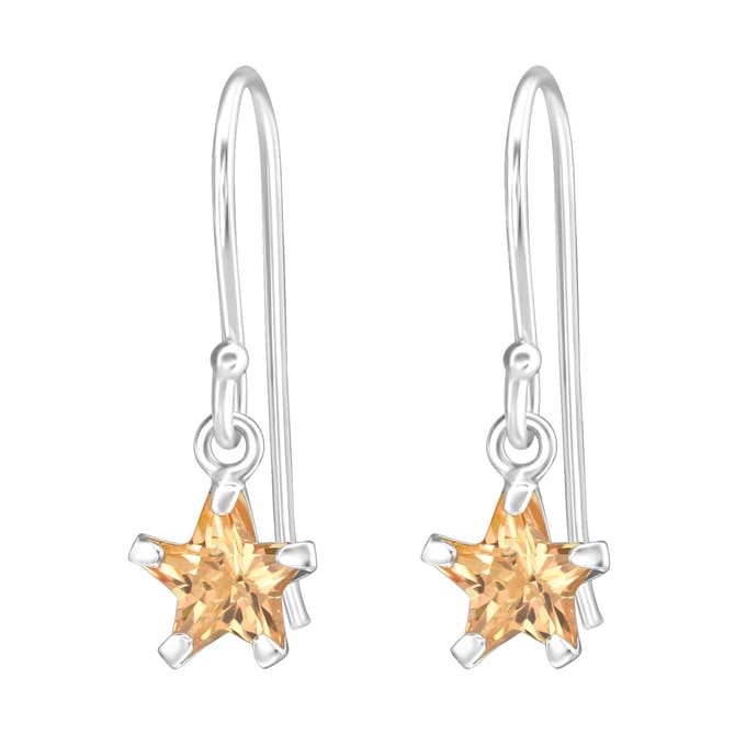 Montebello Oorbellen Begum Star - 925 Zilver E-Coating - ∅6mm - 17mm