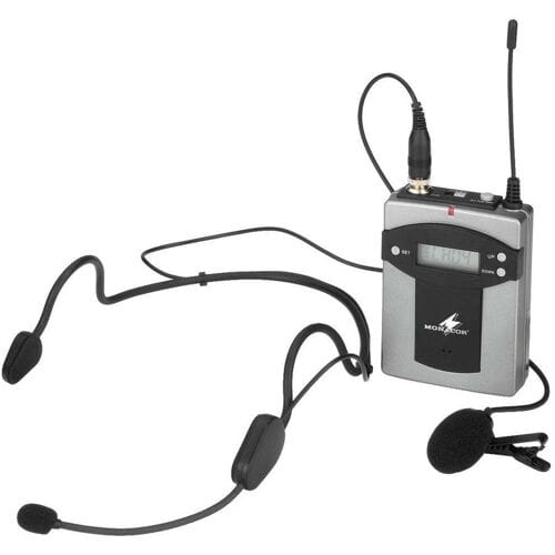 Headset Spraakmicrofoon Monacor TXA-800HSE Zendmethode:Radiografisch, Draadloos Metalen behuizing, Schakelaar