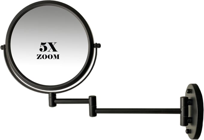 SPIEGEL METALEN SPIEGEL (VERLENGBAAR) MAT ZWART 20 CM 5X