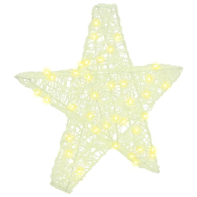 vidaXL - 3D - Ster - 50 - LED's - Warmwit - 55 - x - 53,5 - x - 10 - cm - Acryl