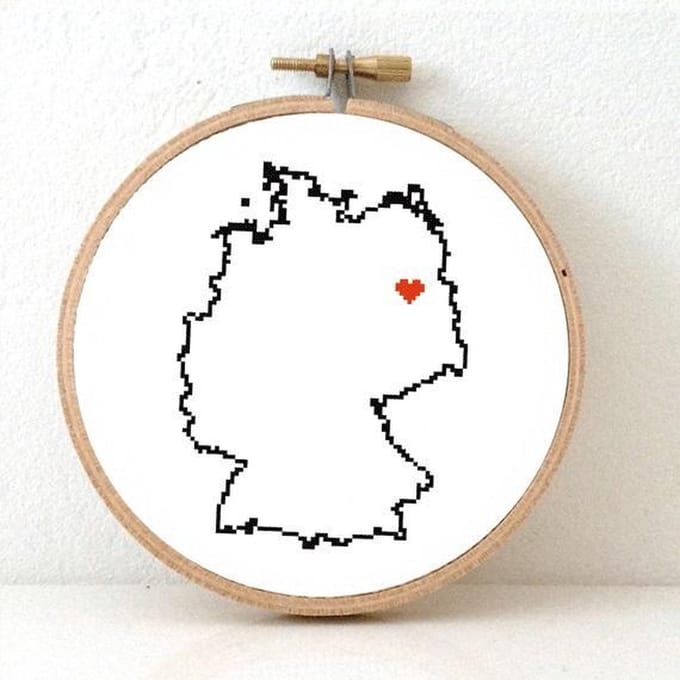 Borduurpakket Duitsland kaart Germany map