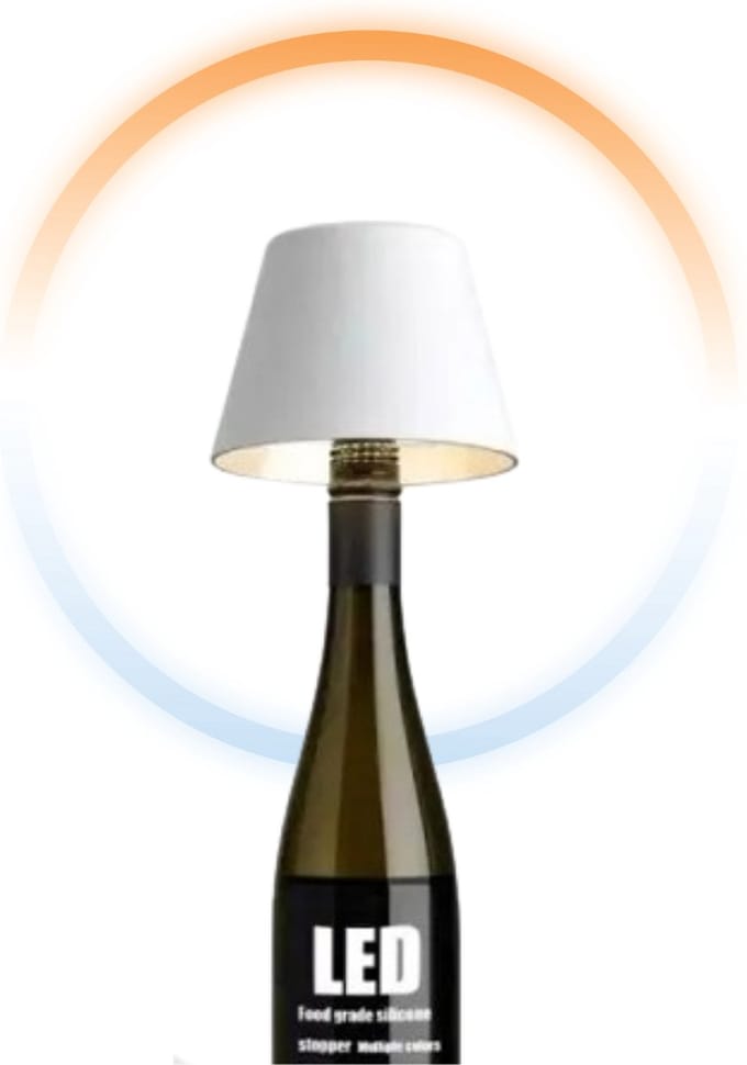 Oplaadbare Flessenlamp - Tafellamp - Dimbaar - Aluminium - Waterdicht - Wit