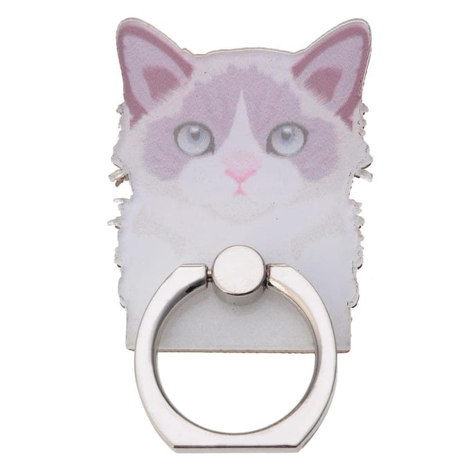 Melady Telefoon ring Kat Grijs Metaal