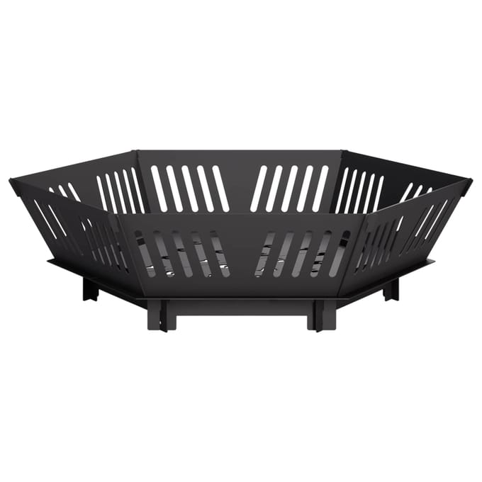 vidaXL - Vuurkorf - Zwart - 80 - x - 80 - x - 23 - cm - Staal