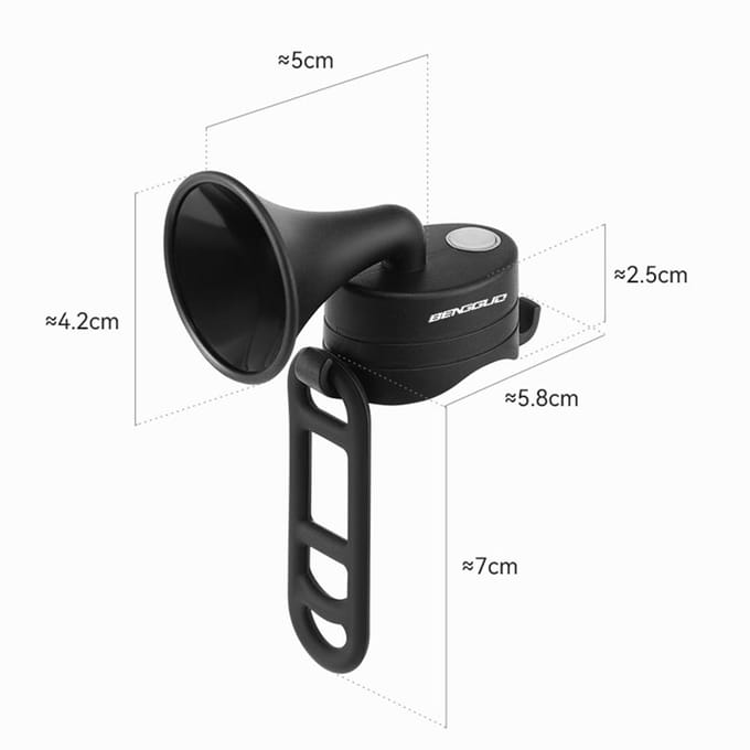 Klaxon de vélo électronique à décibels élevés 120db, sonnette de vélo électrique étanche et Rechargeable Battery Powered black