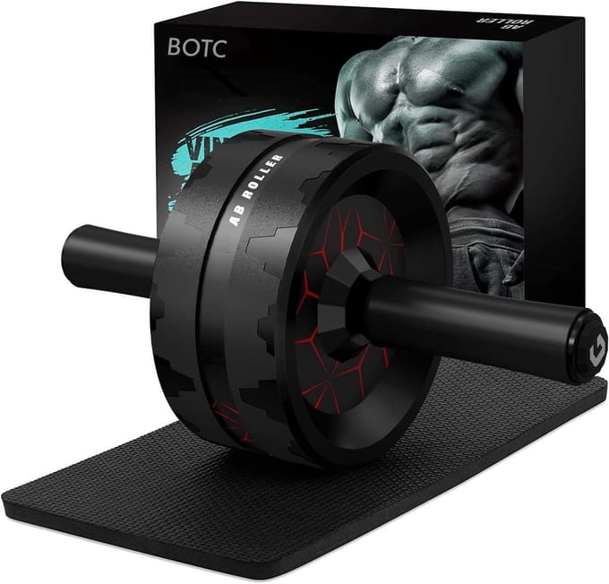 BOTC Professioneel Ab wheel - Ab roller - Ab trainer - Buikspierwiel - Thuisgym - Zwart