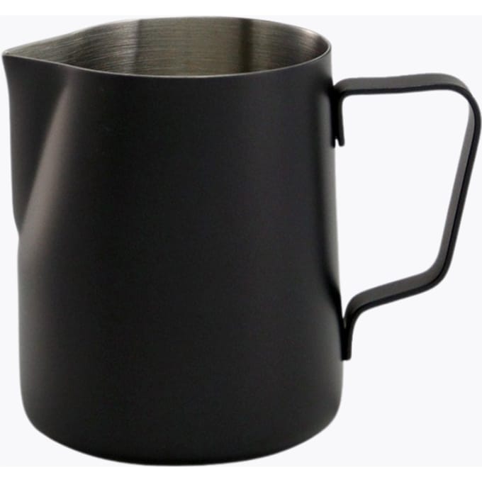 JoeFrex Melkkan | 350 ml Zwart | RVS Barista Accessoire voor Romig Melkschuim Latte Art | Hoogwaardige Schenkkan voor 2 Kopjes Cappuccino