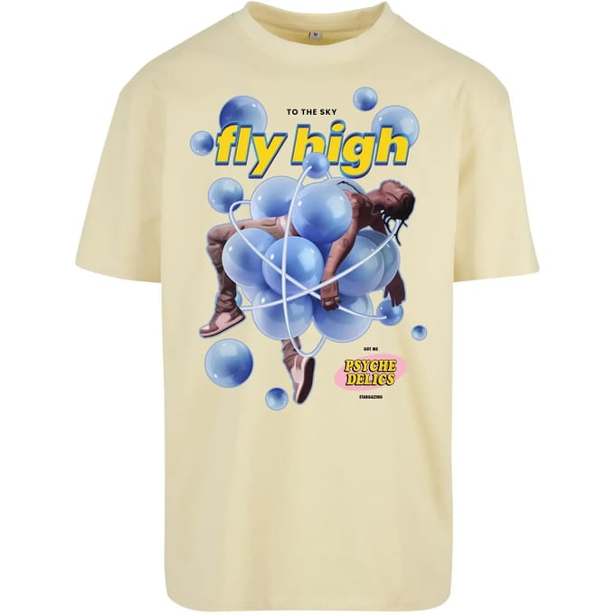 Mister Tee - Psychadellic Oversize Heren T-shirt - XL - Geel