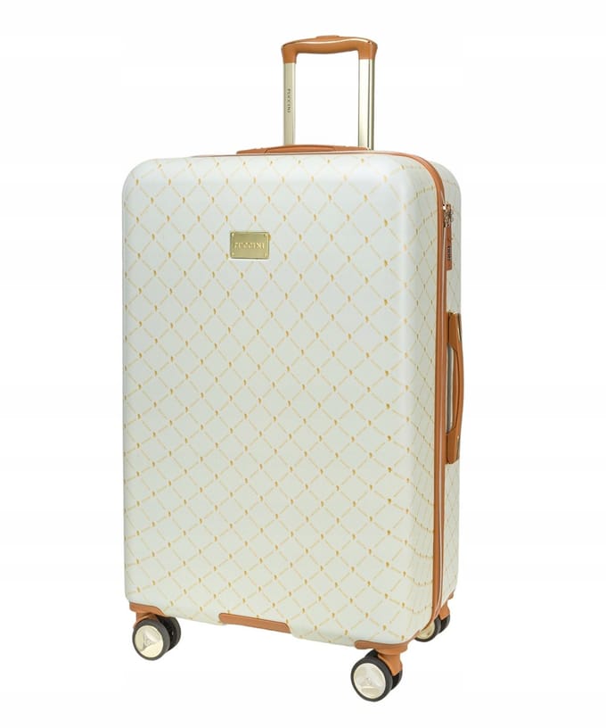 Puccini Grote Reiskoffers ABS Polycarbon Beige 77cm 87L