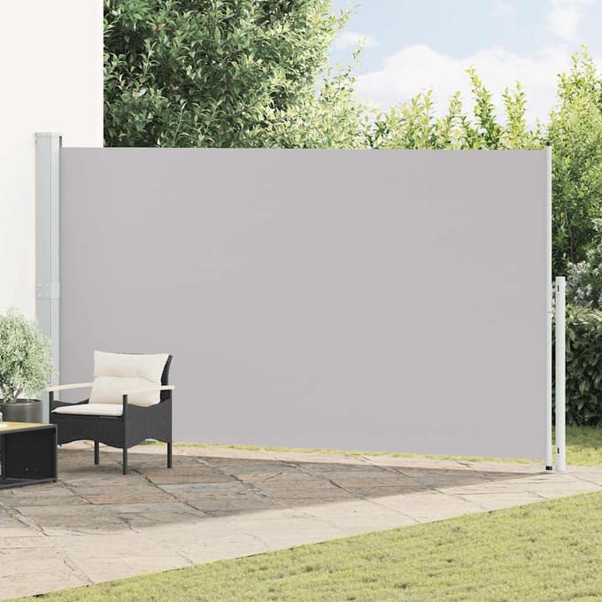 vidaXL - Tuinscherm - uittrekbaar - 200x514 - cm - grijs