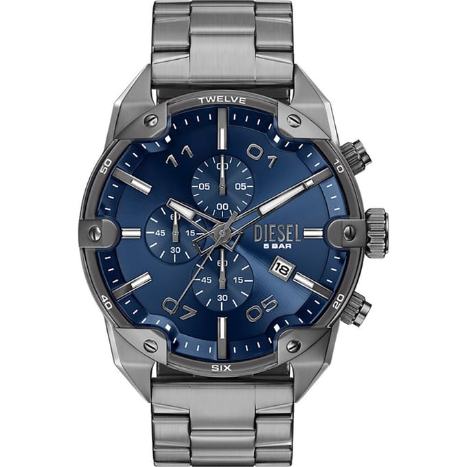 Diesel Spiked Mannen Horloge 49 mm - Grijs