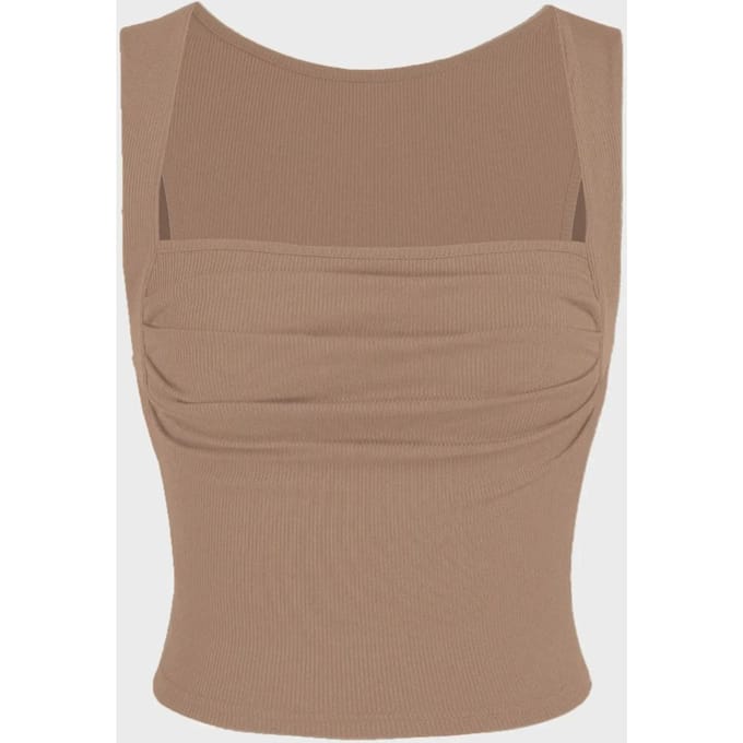 Gerimpelde Blouse met Vierkante Hals